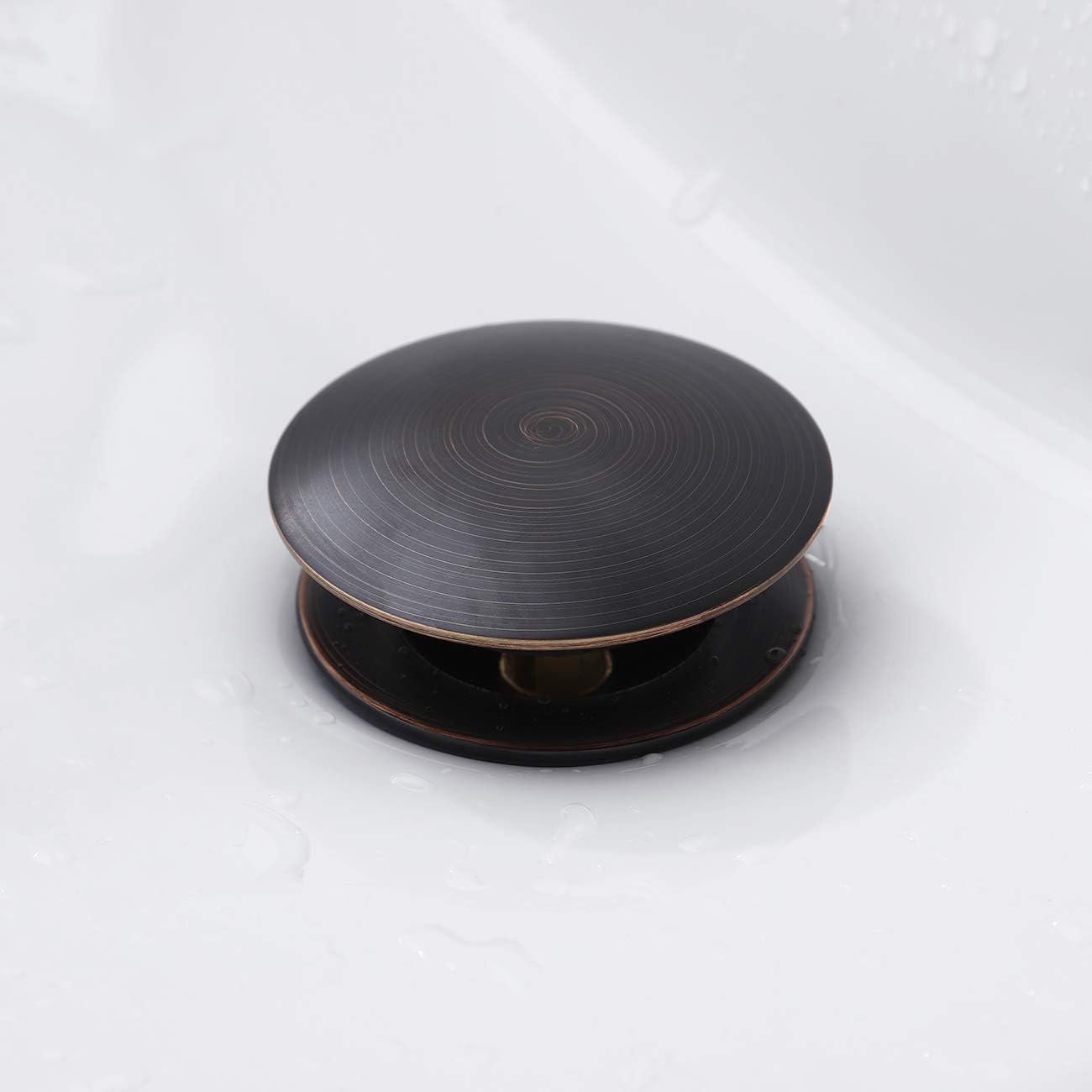 KES Bathroom Sink Drain without Overflow Vessel Sink Lavatory Vanity Pop Up Drain Stopper Oil Rubbed Bronze Finish, S2008D-ORB - - 