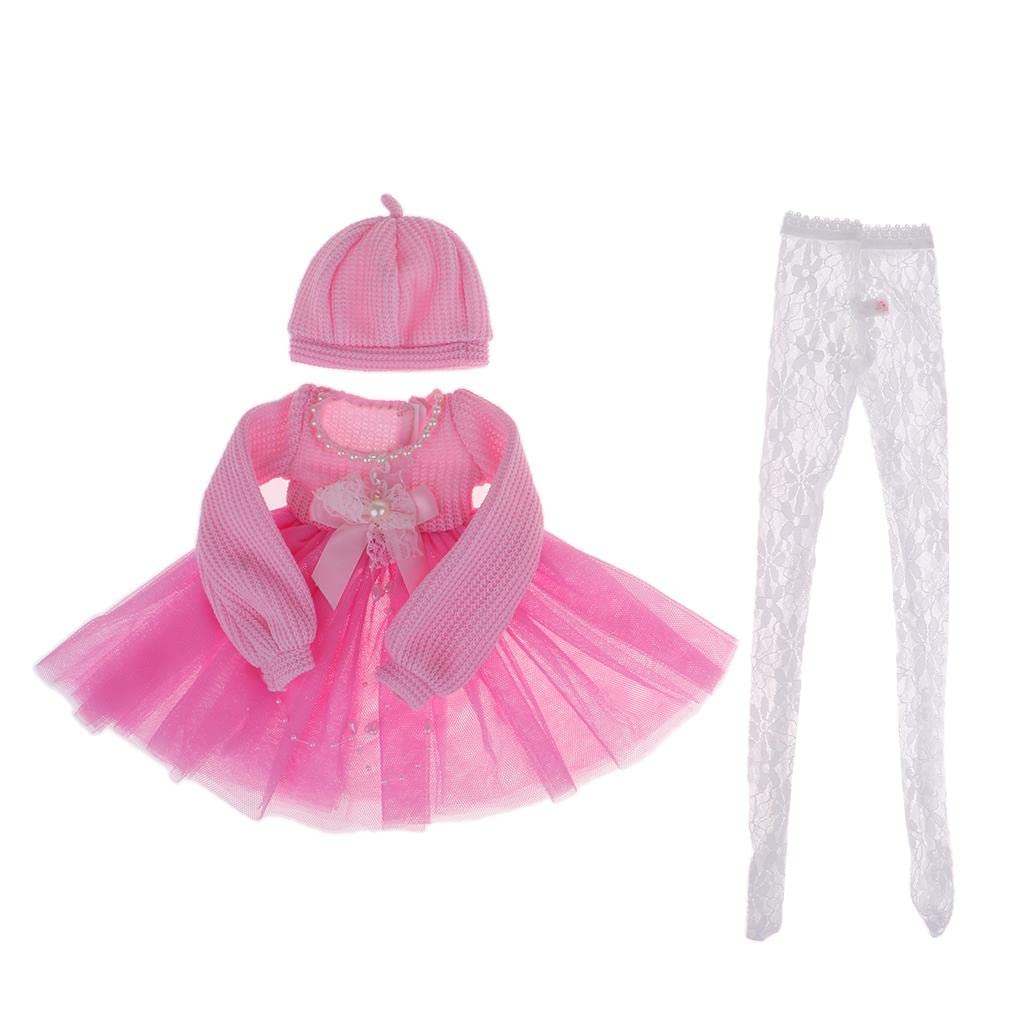 1/3 Lindo Vestido de Suéter de Princesa con Medias para Muñeca