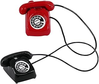 STOBOK 2pcs Doll House Phone Retro Telephone Tiny Phone Mini Phone Miniture House Furniture Phones Statue Decor Retro Telephone Figurine Doll House Accessories Small Miniature Phone