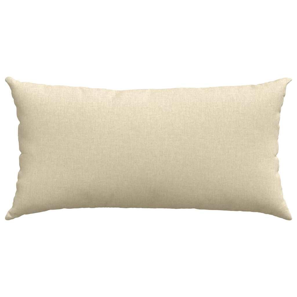 Set 2 Cuscini da Divano Tessuto Crema 80 x 40 cm Sfoderabili | Morbidi supporti lombari per il soggiorno o la camera da letto, ideali per rinnovare l arredamento interno.