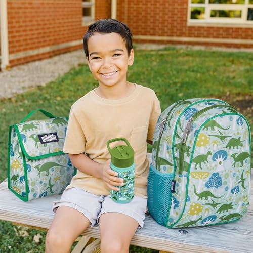Image of Wildkin 15 Inch Backpack for Kids, Dinomite Dinosaurs | Ages 5-10, padded straps, side water bottle pocket - coordinates with matching Wildkin lunch boxes and water bottles