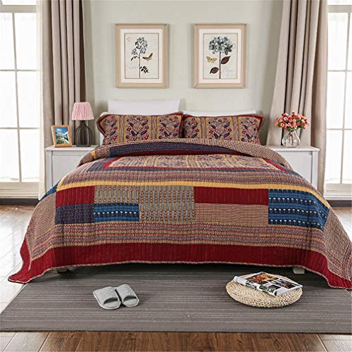 Couvre-lit matelassé pour chambre parentale cosy motif patchwork chaleureux
