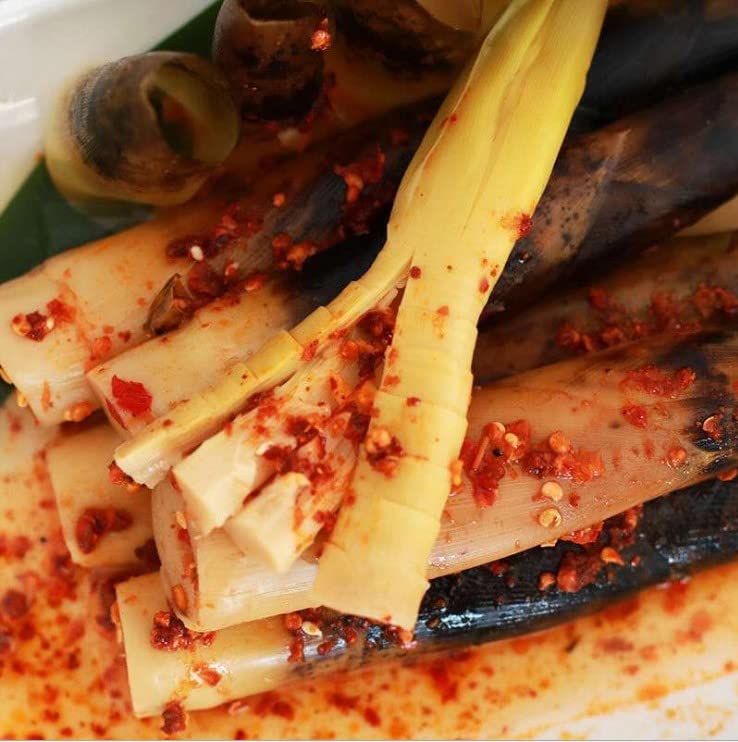 Miniatura 2 de Brotes de bambú pelados a mano, brotes de bambú picantes y crujientes, 8.11 ozbolsa, aperitivos chinos picantes, brotes de bambú de pimienta de