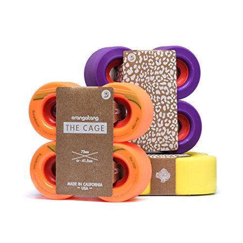 Orangatang Cage 73 Mm 83A Freeride Longboard Skateboard Wheels (Purple, Set Of 4) #TOP3
