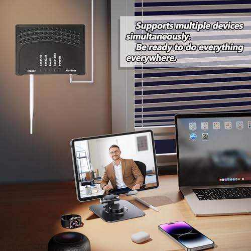 Image of Cell Phone Booster for Home & Office,Up to 2000 sq ft,Cell Phone Signal Booster with Band 66 /25 /2 /4 /5 /12 /13 /17,Boost 5G 4G Data for All U.S. Carriers FCC Approved Cell Booster (Black)