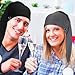 ZUYYON 2 Pcs Sleeping Nightcap for Men Women Adjustable Stocking Sleeping Cap Night Cap with Pom Ball for Daily Use (Black, Dark Grey)
