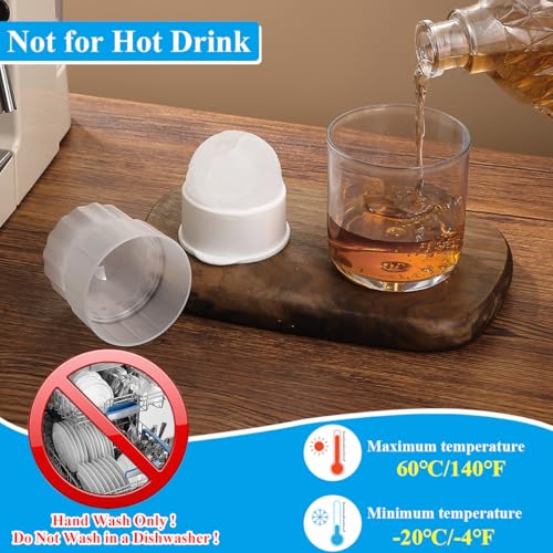 Berglander Zestaw Kubków na Whiskey 4 Sztuki (2 Kubki na Bourbon, 2 Duże Formy na Kule Lodu) 340ml z Przezroczystego Plastiku PET Wtórnego Użycia, Nadaje się na Scotch, Koktajle, Wódkę, Likier, Napoje