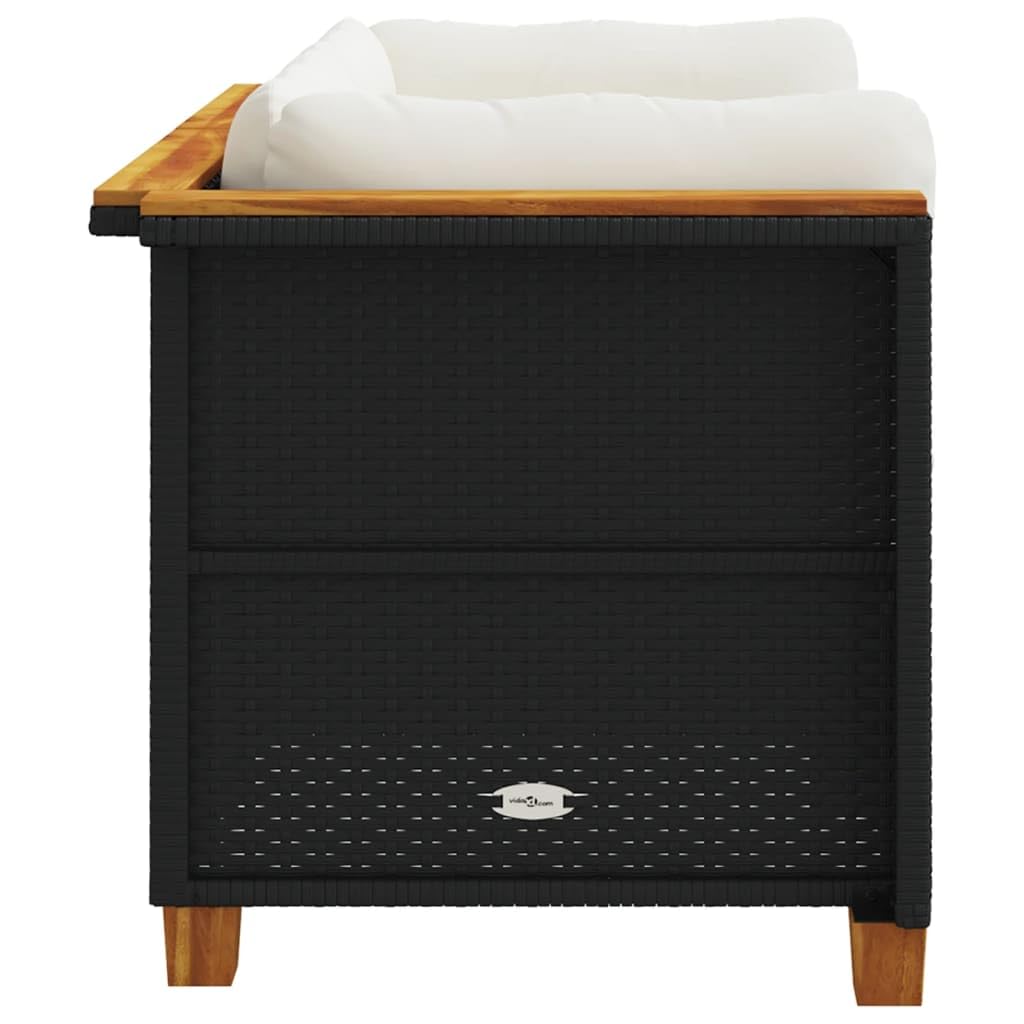 2 x narożna sofa ogrodowa, z polirattanu, kolor czarny, z tapicerowanymi poduszkami, zdejmowane pokrowce, modułowa konstrukcja, meble do salonu, sprzęt ogrodowy, zestaw 2 szt