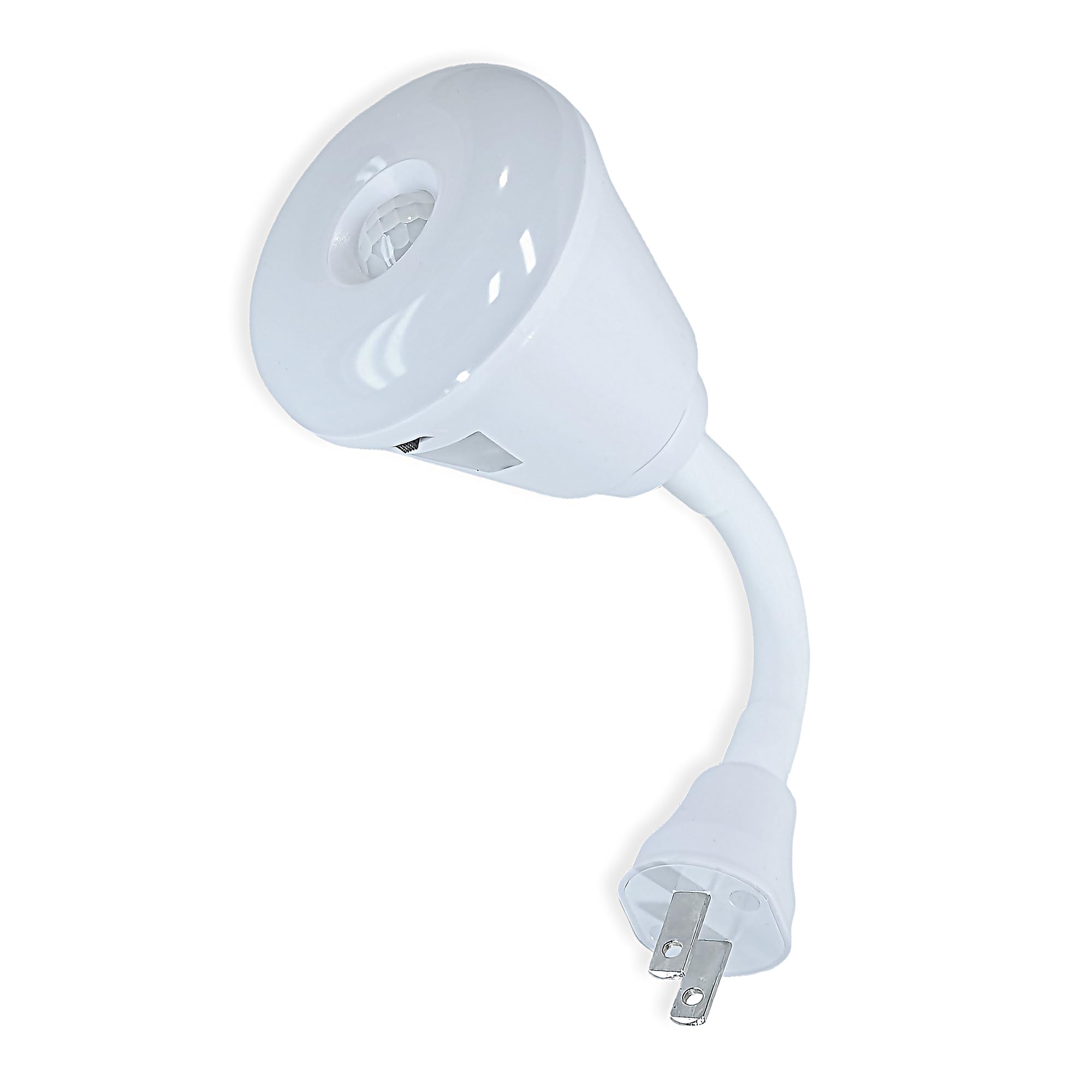 Bright Night Light LED Motion and Light Sensor AC Outlet Plug-in Flexible Neck Rotatable PIR Automatic Lamp Dusk to Dawn (6 Watts)