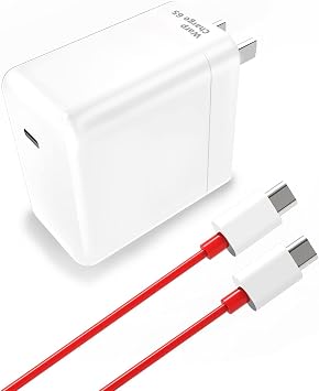 65W Ultra-Fast Charger for OnePlus, for OnePlus 9 Pro/9RT/9/9R/8T & Realme, 5.0ft USB-C Cable with Multi-Protection, Supports 65W/33W/30W/20W Charging