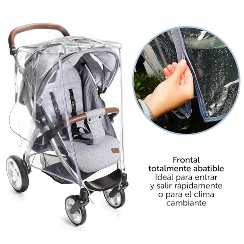 Miniatura 3 de Zamboo Plastico Lluvia Silla Paseo Universal Burbuja Impermeable Para Carrito Con Cremallera Frontal Ventana De Contacto Y Ventilación - Seguro - Libre De Pvc Y Contaminantes - Transparente