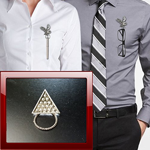 prideindetails Snooker Triangle S5 Zinn Brosche Tropfenhalter für Brillen, Stift, ID, Schmuck