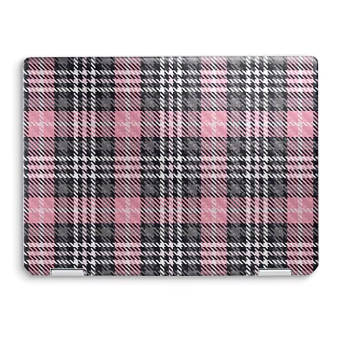 Image of MightySkins Carbon Fiber Skin Compatible with HP Spectre x360 14 inch (2022) Full Wrap Kit - Pink Plaid | Protective, Durable Textured Carbon Fiber Finish | Easy to Apply | Made in The USA