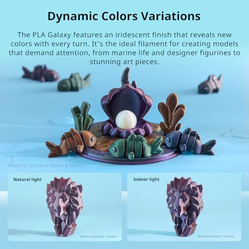 Image of ANYCUBIC Galaxy PLA 3D Printer Filament, Sparkle Glitter PLA, Chameleon Changing Colors, 3D Printing PLA Filament 1.75mm Dimensional Accuracy + /- 0.03mm, 1KG Spool (2.2 lbs), Galaxy Green
