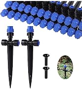 Drip Irrigation Emitters,with Adjustable 360 Degree Water Flow Drippers Emitters Push-to-Fit for ...
