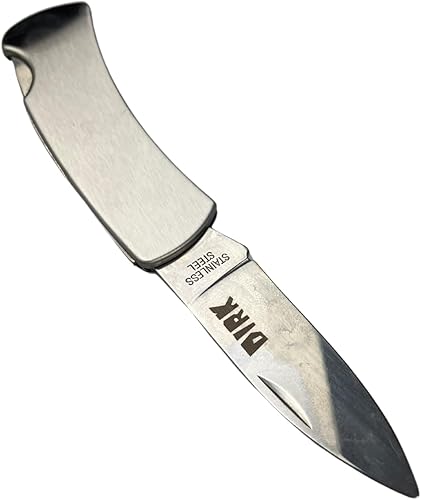 DIRK - Cuchillo de bolsillo de acero inoxidable de 6.75 pulgadas (6.7 in)  Diseño compacto con hoja de 2.75 pulgadas que se pliega en el mango de 4