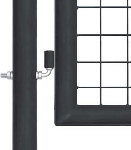 Miniatura 3 de vidaXL Puerta de jardín de malla horizontal, acero galvanizado seguro con acabado en polvo, tamaño 39.4 x 78.7 pulgadas, entrada al aire libre