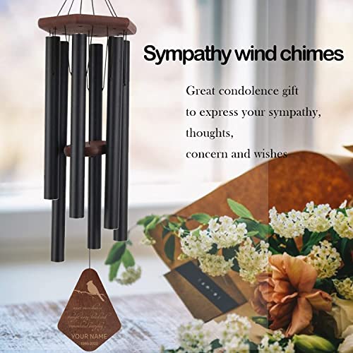 Image of ASTARIN Personalized Name Memorial Wind Chimes, Sympathy Gift for Loss of Lover Mom Dad, Bereavement Deep Tone Wind Chimes for Outside in Memory Gift, Decor Outdoor Garden Patio