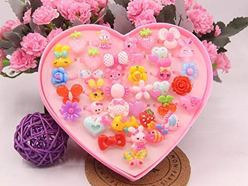Adjustable Hand Finger Ring In Heart Shape Box - Pack Of 36