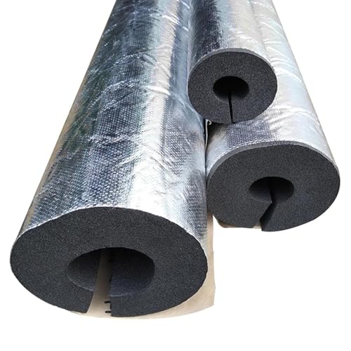 Isolante autoadesivo per tubi in schiuma di alluminio, diametro interno 16-114 mm, 34 mm x 20 mm x 95 cm, per protezione invernale dal gelo di rubinetti, scaldabagni e tubi esterni.