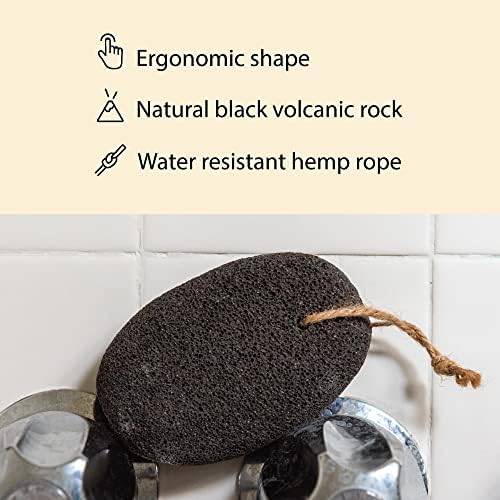 Set de cuidado de pies de pedicura con exfoliante de sal marina, piedra pómez volcánica y bálsamo reparador para piel seca, talones agrietados y pies ásperos 6