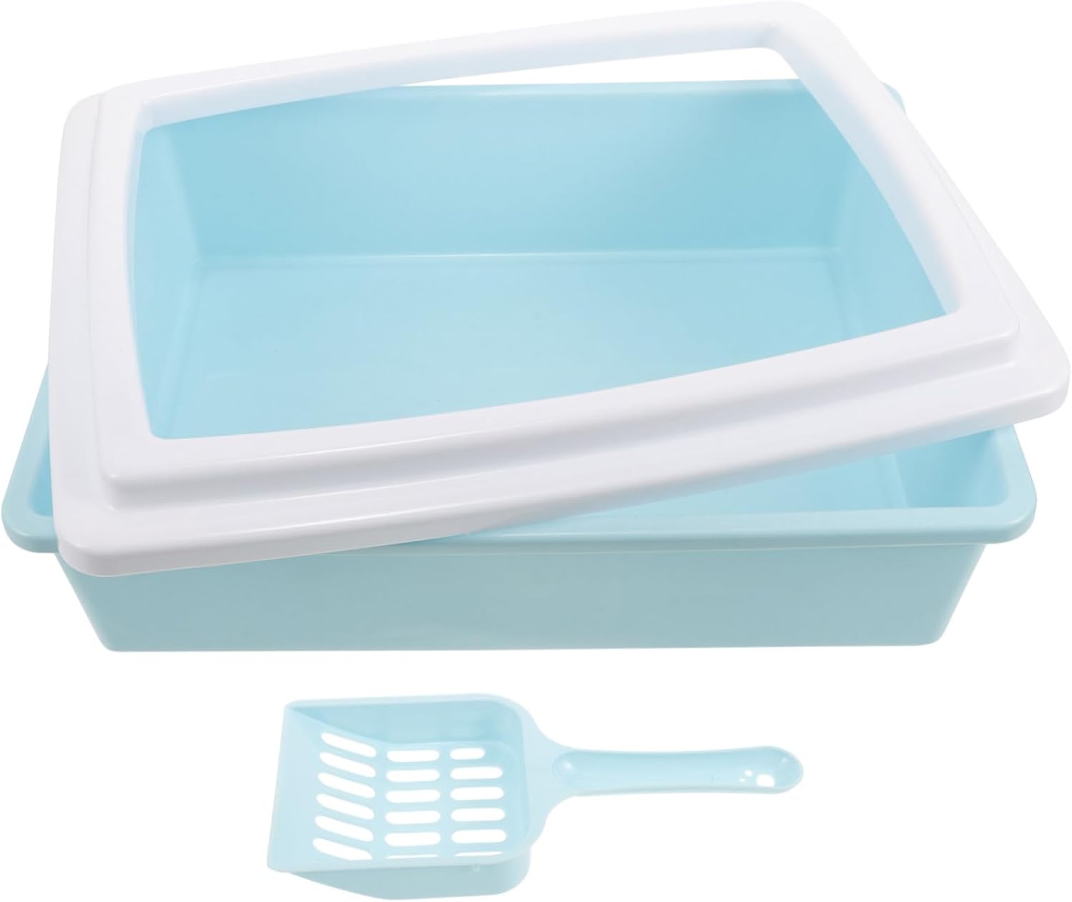 Garneck Semi-Closed Cat Litter Box with Removable High Sides Easy Litter Tray for Kittens and Small Pets Sturdy Material