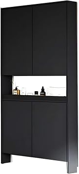 Tall Narrow Behind The Door Bookshelf with Doors, 5 Shelf Bookcase, Hidden Storage Behind Door Book Shelf, Space-Saving Storage Organizer for Books Bedroom LivingGray,60cm/23.6in