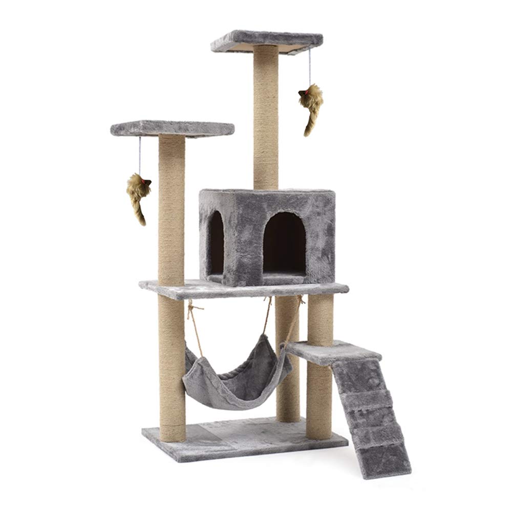 Amazon | kaitou 猫タワー 据え置き型 大型 爪とぎ 麻紐 省スペース