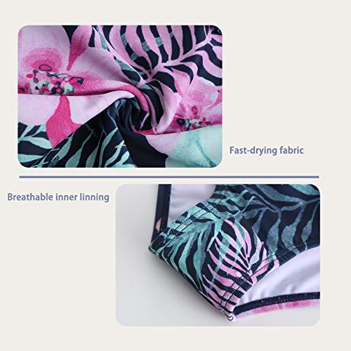 Image of Girls One Piece Swimsuits Off Shoulder Bathing Suit for Kids Hawaiian Swimwear 3-16 Years