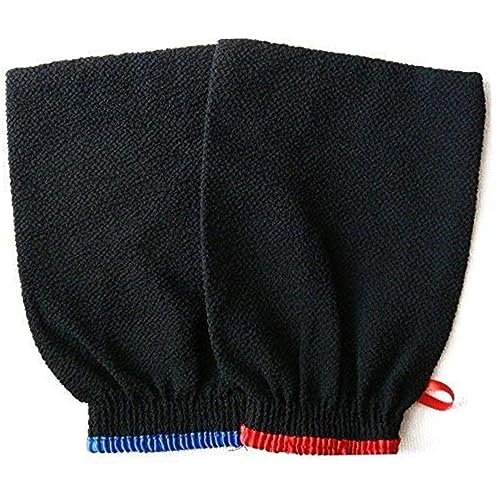 Guantes exfoliantes de calidad de ducha Cappremium Un conjunto de 2 guantes de matorral. Best Bath Sauna Sauna Hammam Células de piel muerta Remover, Mitting Kessa Scrubber Mitt