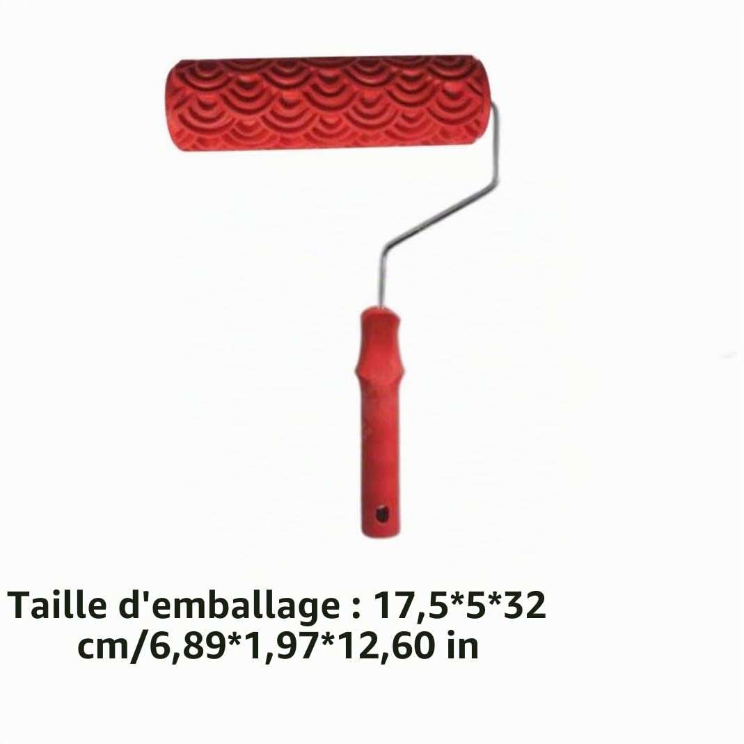 Rullo per pittura da 17,8 cm, con manico, perfetto per pittura murale, facile da usare, crea disegni, ideale per decorazioni fai da te per la casa