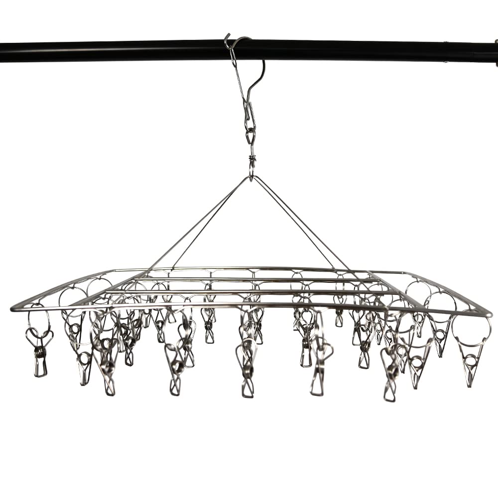 Ram® Metal Sock Hanging Clothes Dryer Rack Hanging Underwear Clothes Socks Dryer With 36 Pegs, Silver - Image 2