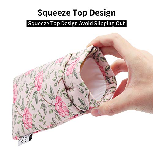 Face Shadow Large Double Eyeglasses Case Squeeze Top Soft Glasses Pouch Microfiber Cell Phone Purse For Women Pink(Xl) #TOP2