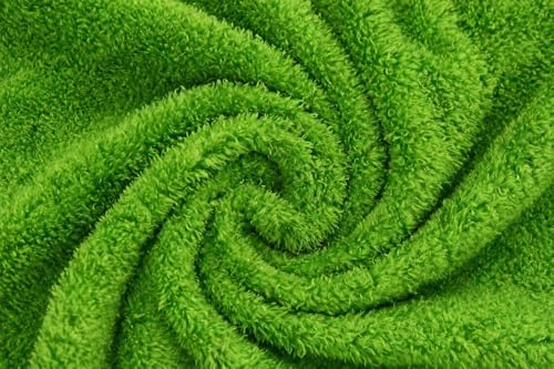 Tissu teddy faux fourrure vert lime contre le froid pour coudre des vêtements chauds