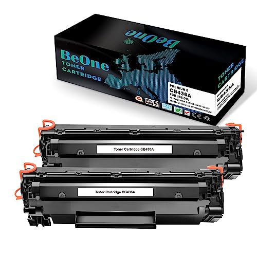 BeOne 2X Sustitución con 36A CB436A Cartucho de Tóner Compatible para Impresora HP LaserJet P1505 P1505N P1506 M1120 MFP M1120N M1520 M1522 MFP M1522N M1522NF (2 Negro)