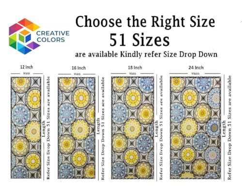 Image of Vinyl Privacy Mandala Window Glass Film (24x360 Inch) - Self-Adhesive Decorative Sticker Opaque Sheet Tint Wallpaper for Glass Cover Window, Door, Office, Home.| Anti-UV. Yellow Blue