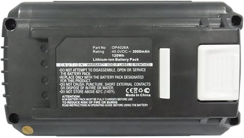 Miniatura 3 de Synergy Digital Batería de herramienta eléctrica, compatible con Ryobi 40 V V AC Attack Leaf Mulcher Power Tool (Li-ion, 40 V, 3000 mAh), capacidad