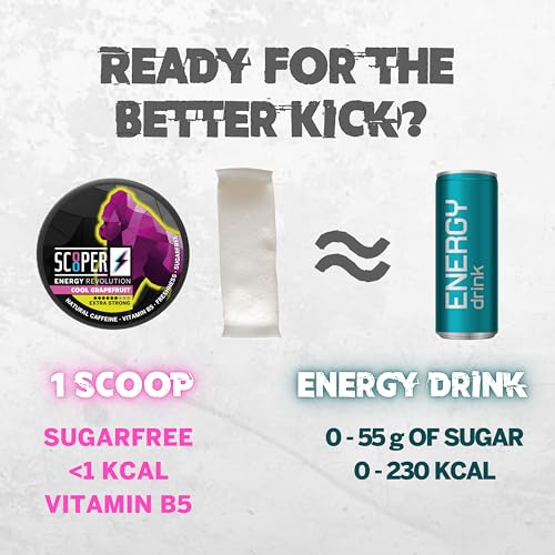 Scooper Energy Fresh Mint 80mg Caffeine, Sugarfree, 12 Pouches