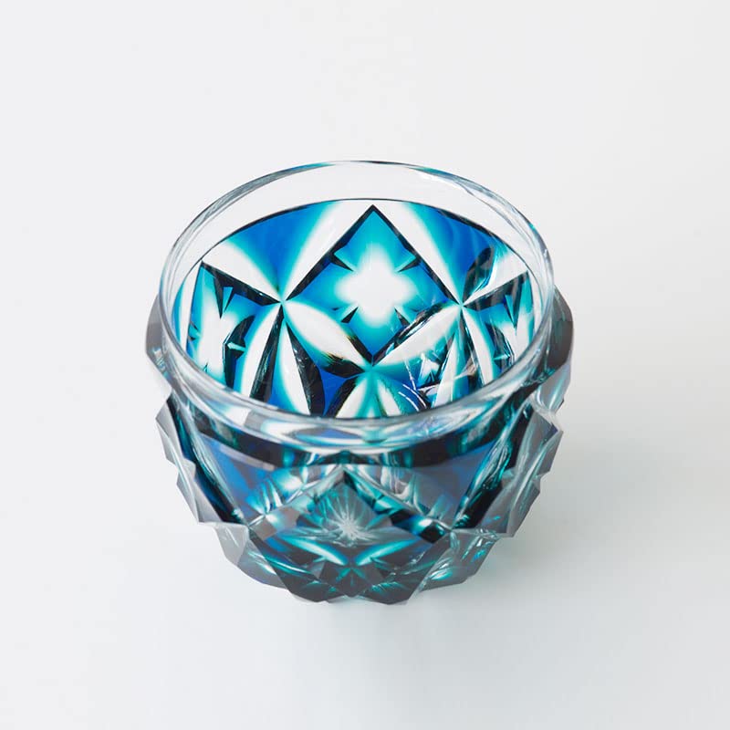 超希少品☆江戸切子 木村泰典 猪口 瑠璃（切子 江戸切子 薩摩切子） Amazon.co.jp: 島津興業 薩摩切子 二色被せ 猪口(大) C-206 (ルリ緑