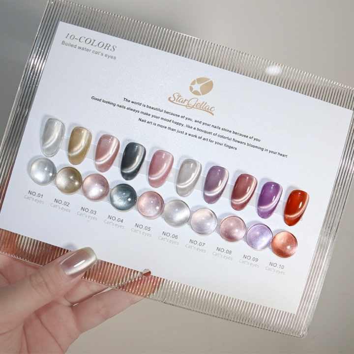 K nails Cat Eye Gel Polish 10 Colors Set Magnetic UV Gel SGS MSDS Certified