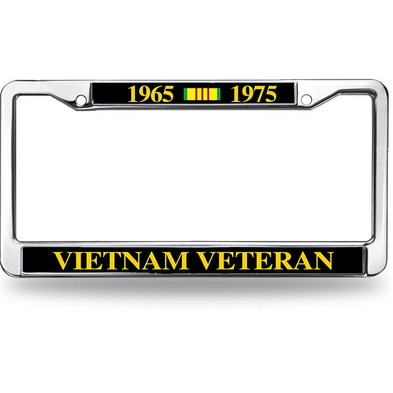 Vietnam Vet License Plate Frame Aluminum Vietnam Veteran Gift Easy Installation License Plate Frame US Army Veteran License Plate Frame Devoted Gift for Veteran, MY020meiguo302