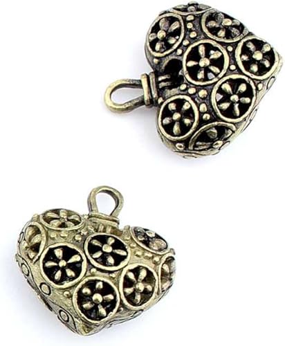 Bisutería bronce antiguo colgantes FL2296corazón hueco Craft un montón reparación suministros
