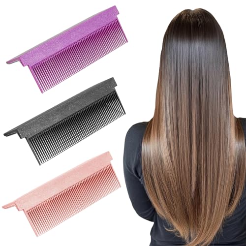 JLEivvi 3 PCS Flat Iron Comb Attachment Clip on Comb Straightener Accessory for Curl Hair