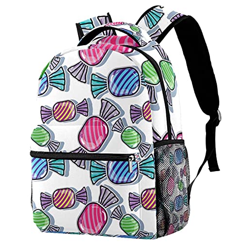 Sac à dos d'école grand volume style décontracté écailles de sirène multicolore