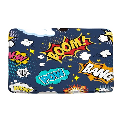 Bath Mat, Retro Comic Book Pop Speech Humor Expressions,17.7x29.5IN