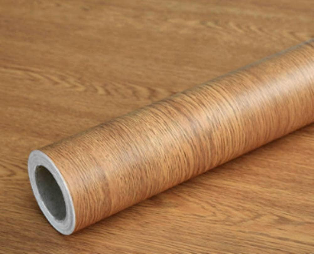 Teemall 15.6inch by 79inch Brown Wood Grain Waterproof Self Adhesive Shelf Liner Dresser Drawer Cabinet Sticker （Brown Winged Wood）