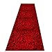 Produktbild Flur Teppich Teppich 3D Roter Blumenmuster Extra Langer Flur Teppich, für Hochzeitsfest Feier Wintergarten, rutschfeste Weiche Eingangsmatte (Size : 1×4M)