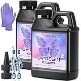 HeyClear 1000g UVレジン液大容量- 超透明、低臭、硬く、硬化が速いレジン、DIY初心者向け、コーティング、手工芸装飾、イヤリングやネックレスなどのジュエリー制作に適しています