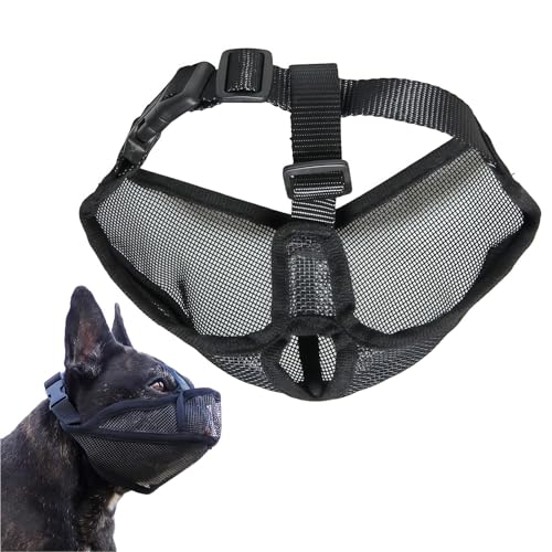 Stalora Museruola per cane a muso corto Stalora, anti abbaiamento e morso traspirante, per bulldog francese, Shih Tzu, Carlino, misura regolabile 24-43 cm, peso raccomandato: 2-5 kg