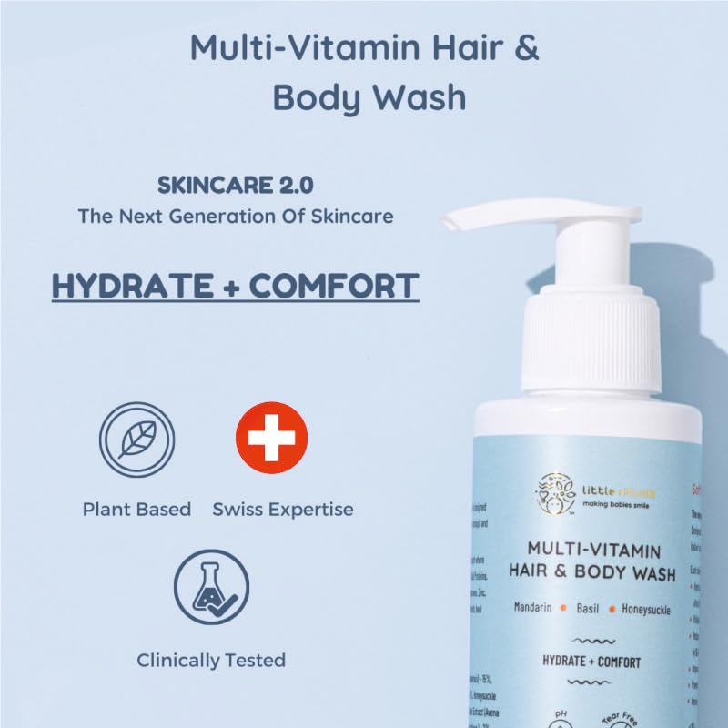 Little Rituals Baby Wash β Tear-Free Body & Hair Wash with HONEYSUCKLE, BASIL & MANDARIN | Gentle pH 5.5 Formula | Organic, Dermatologist-Tested, SWISS Technology (400ml) 3